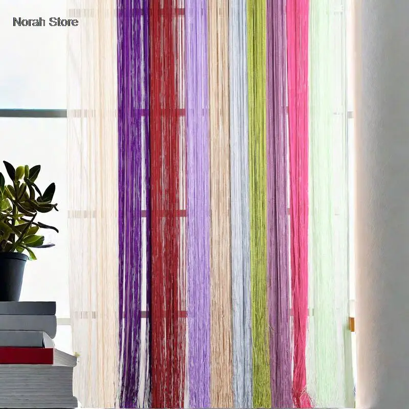 Multi-color Solid string curtain 200*100cm door window curtains valance room divider wedding home decoration