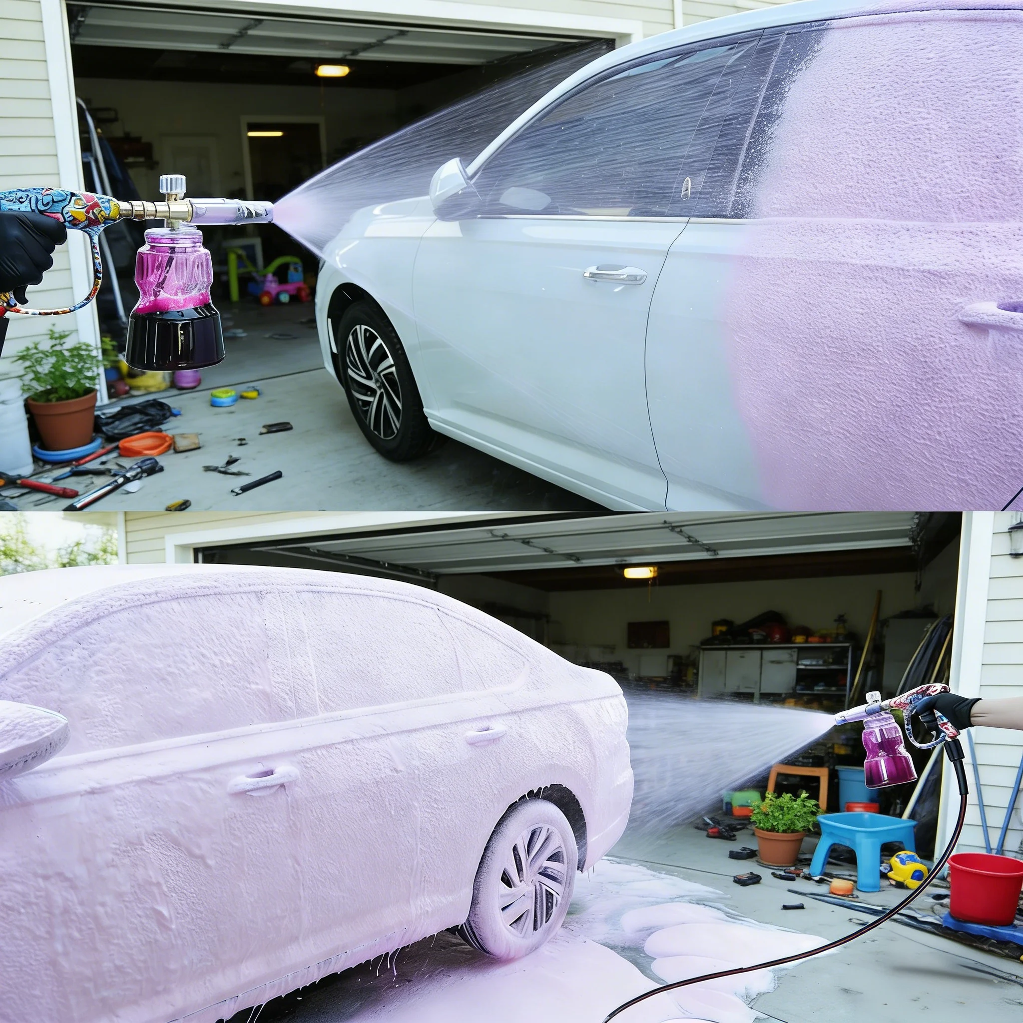 Professional Aluminum Foam Cannon 1/4" Quick Connect Snow Foam Lance Generator High Pressure Car Wash Systems