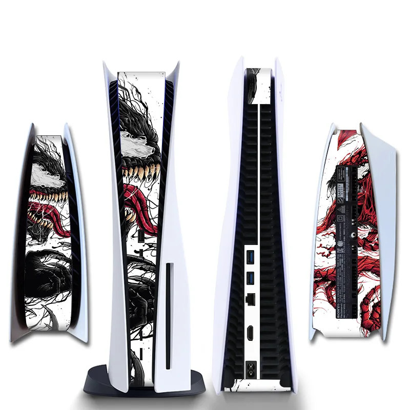 Iron Man Venom Side Sticker for Playstation 5 Digital Console Middle Part PS5 Host LED Lightbar Skin Sticker Decal Vinyl 