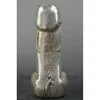 Tibet silver man guard Foo Dog Lion male Carved Penis God Collect Statue Figure 1