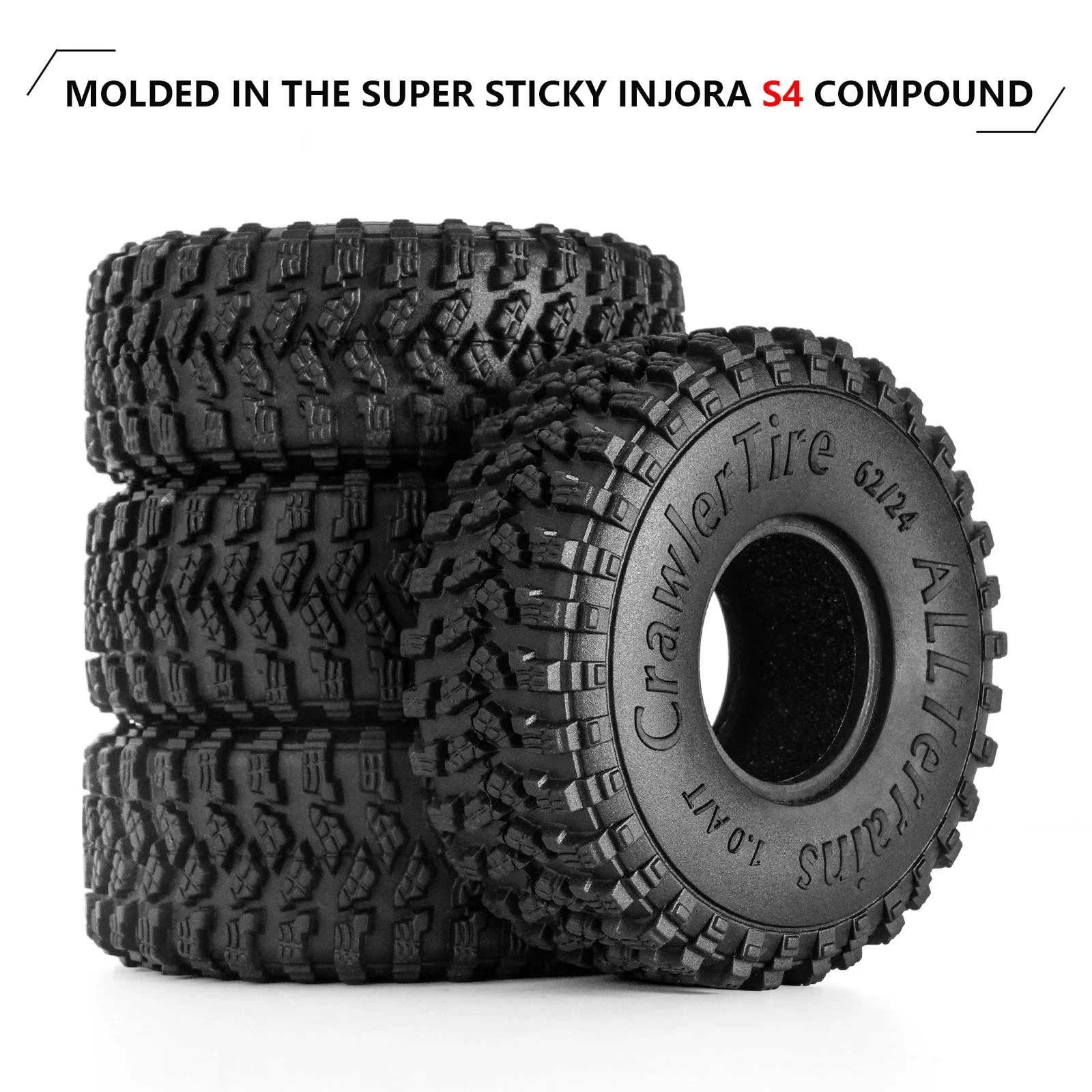 INJORA 62*24mm S4 All Terrain 1.0 Wheel Tires for 1/18 1/24 RC Crawler Car Axial SCX24 FCX24 Enduro24 AX24 (T2450) 4