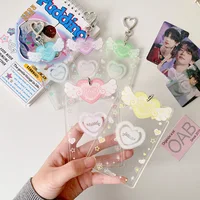 Ins Style Heart Wings Card Holder for 3 inch Photocard K-Pop Idol Photo Holder Card Cover Korea Sweet Girl Keychain Bag Pendant 1