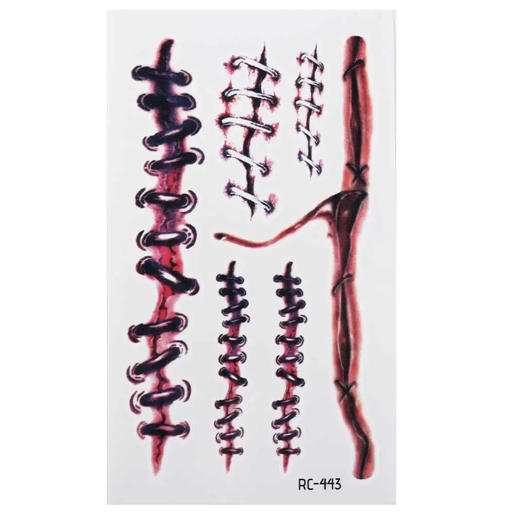 Face Patch Halloween Temporary Tattoos Waterproof Lifelike Tattoo Stickers Spider Scar DIY Scar Spider Design