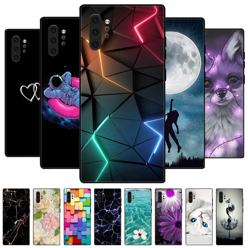 Per Samsung Note 10 Plus Custodia Morbida Cover Posteriore Paraurti Per Samsung Galaxy Note 10 Plus Note10 Pro Case Note 10 + Fundas Luxury Cat