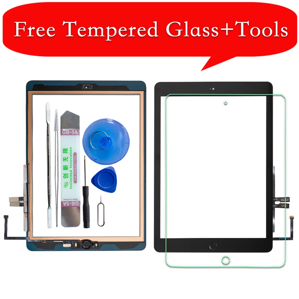 For iPad 9.7 2018 Touch Screen Digitizer Glass Panel White 6th GEN A1893 +  Tools