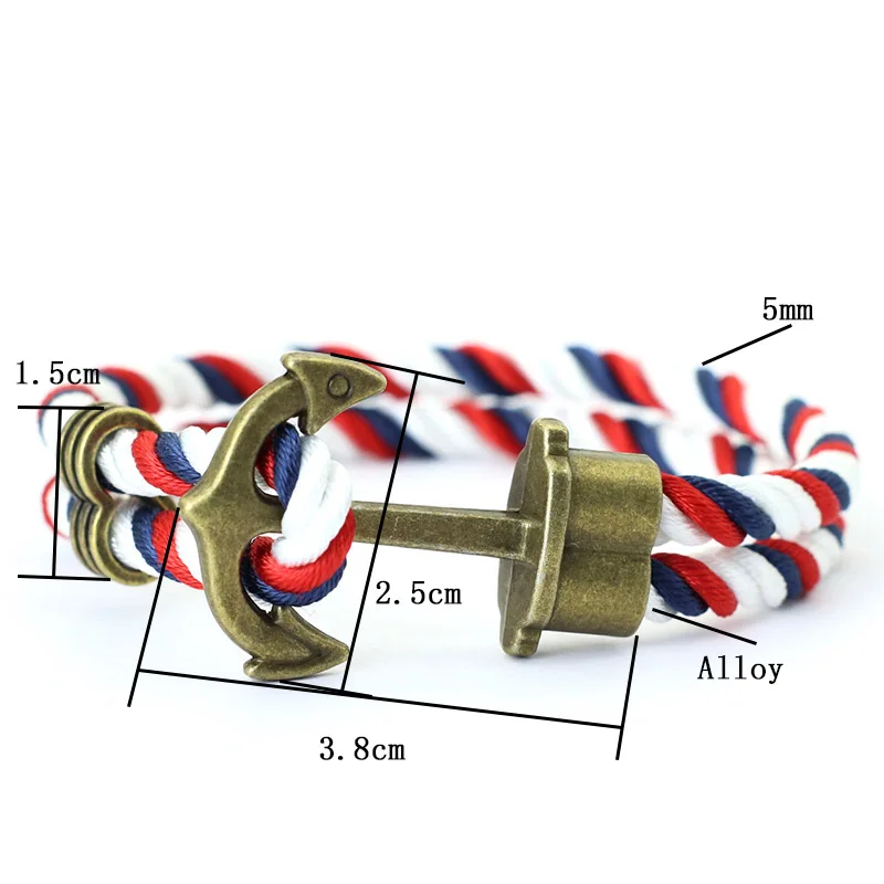 Mens Double Layer Rope Bracelet Punk Jewelry Accessory