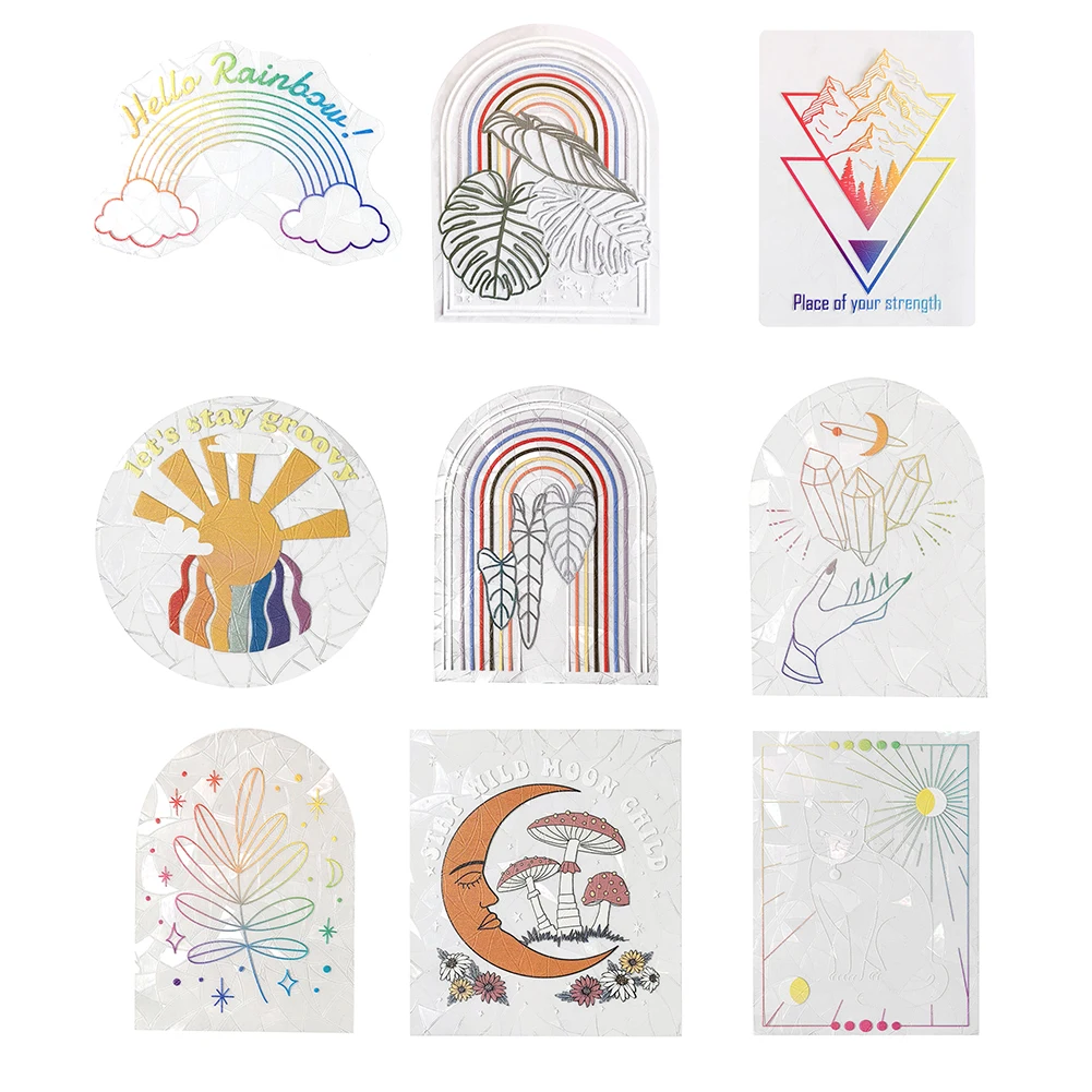3D rainbow sun catcher wall stickers light catcher PVC window film self adhesive decal motorcycle sticker home decor