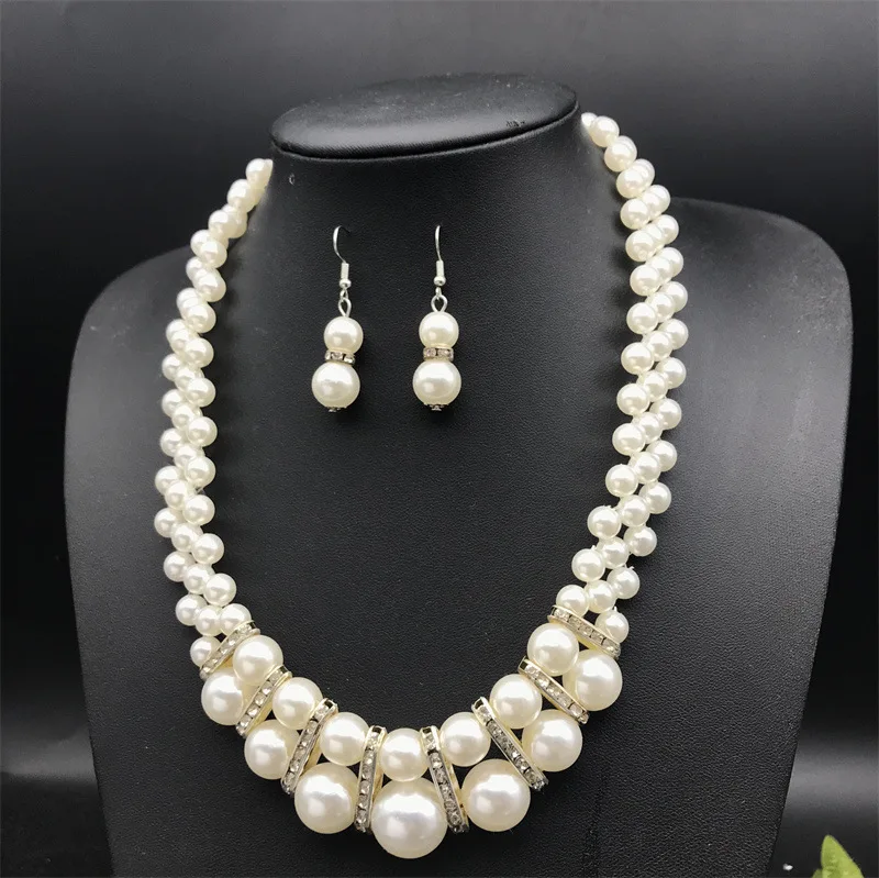 Pearl Link Chain Pearl Silver Plated Brass Choker Necklace Earring Set –  ZIVOM
