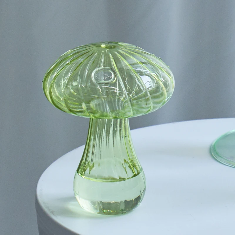 Mini Bud Vase Glass Mushroom Aromatherapy Bottle Hydroponic Flower Decoration Home Decor Nordic Vase Desktop Small Vase