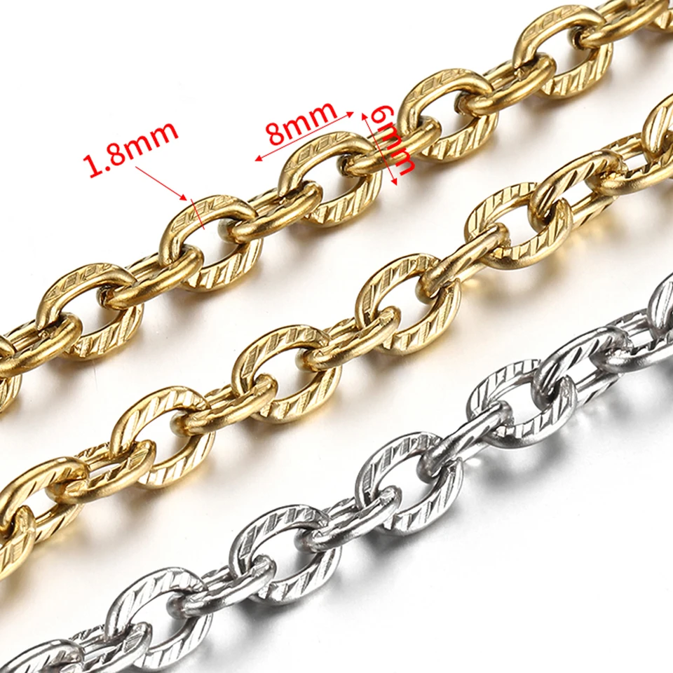 Catena In Acciaio Inox Per Gioielli Fai Da Te – 10 Metri, Larghezza 2,5 Mm – Senza Piombo E Nichel – Coiris SC-1025-B