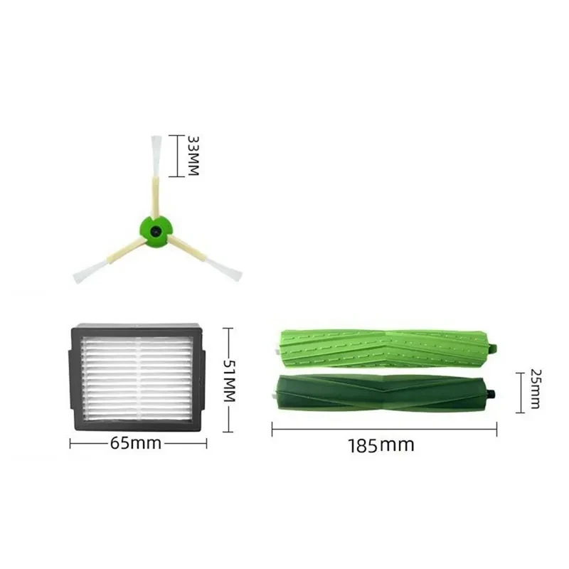 Hepa Filter Side Brush & Dust Bag Replacement Parts for Robot Vacuum Cleaners