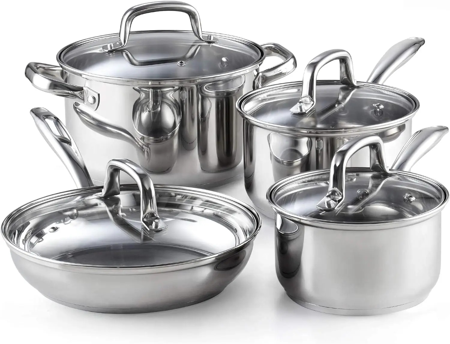 

Stainless Steel Pots and Pans Cookware Set, Silver Plate for cooking Accesorios freidora Molde para hornear Round cake pan for b