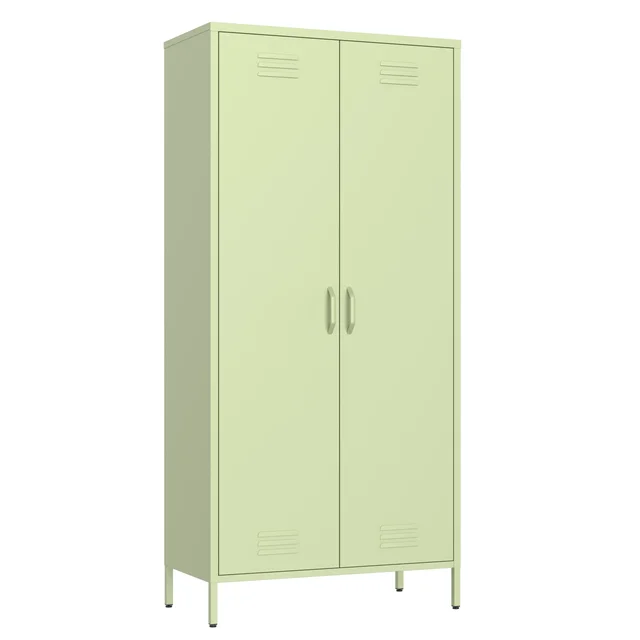 Tall Double Door Storage Locker Bedroom Steel locker cabinet clothes storage wardrobe iron locker cabinet storage