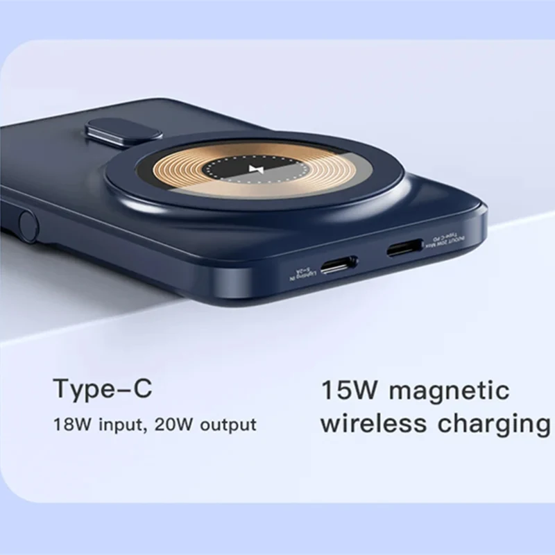 10000mAh Macsafe Power Bank Portable Magnetic Wireless 15W With Stand Powerbank For iphone Xiaomi Charger External Spare Battery