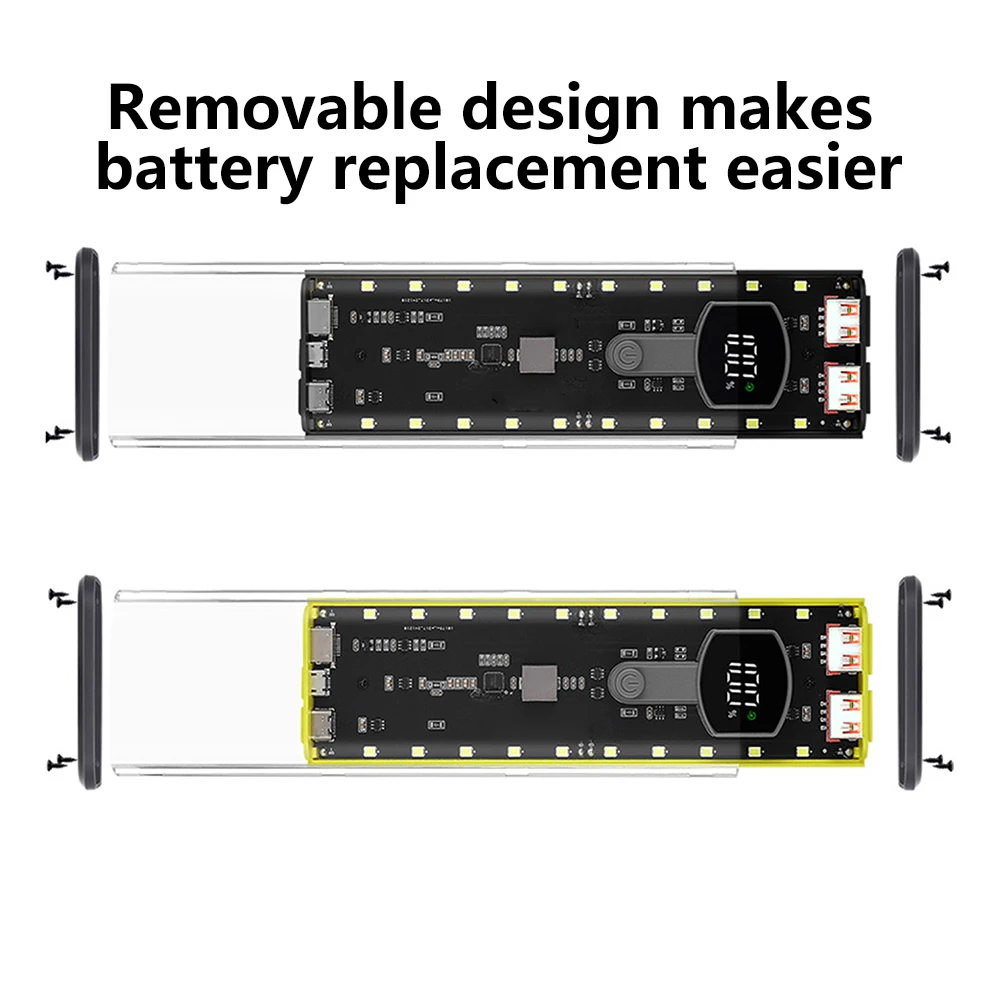 PD 45W Transparent Rapid-Charging Battery Case with Built-in Outdoor Light