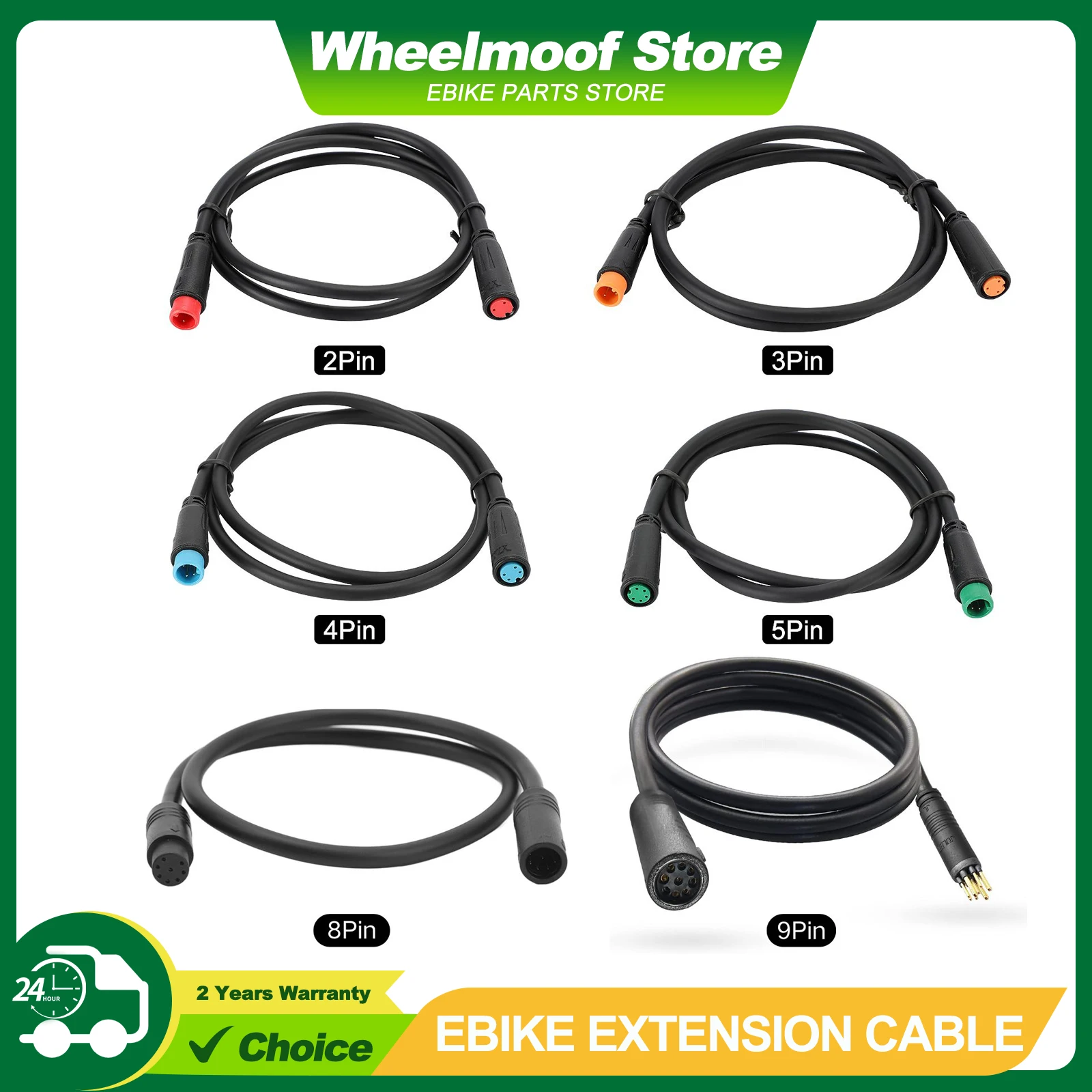 Ebike Cables 2/3/4/5/8/9 Pins Electric Bike Extension Cables for Motor Brakes Gear Sensor Display Controller Throttle