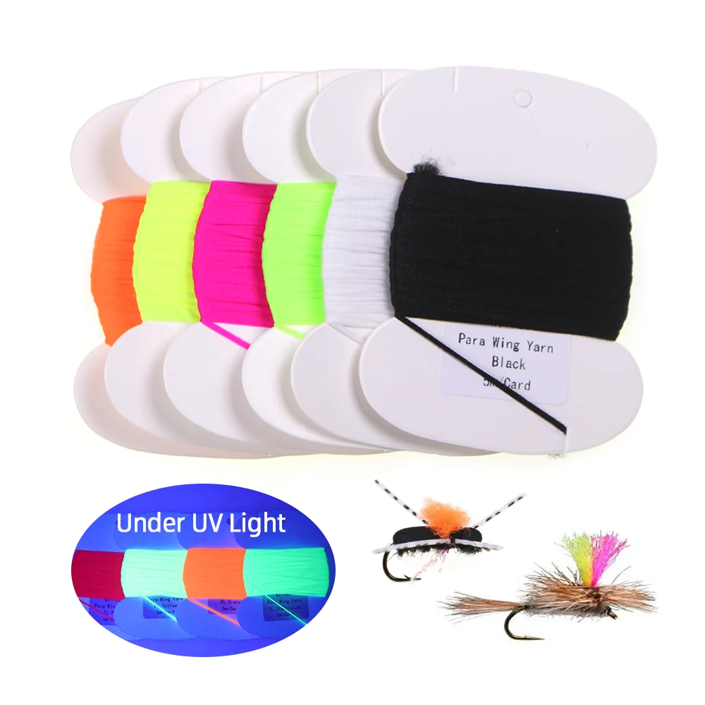 1 Stk./4 Stk./6 Stk. Hochreflektierendes Para Post Wing Floating Yarn Fliegenbindematerial für Emerger-Nymphen, Parachute Adams Dry Flies und Forellenköder