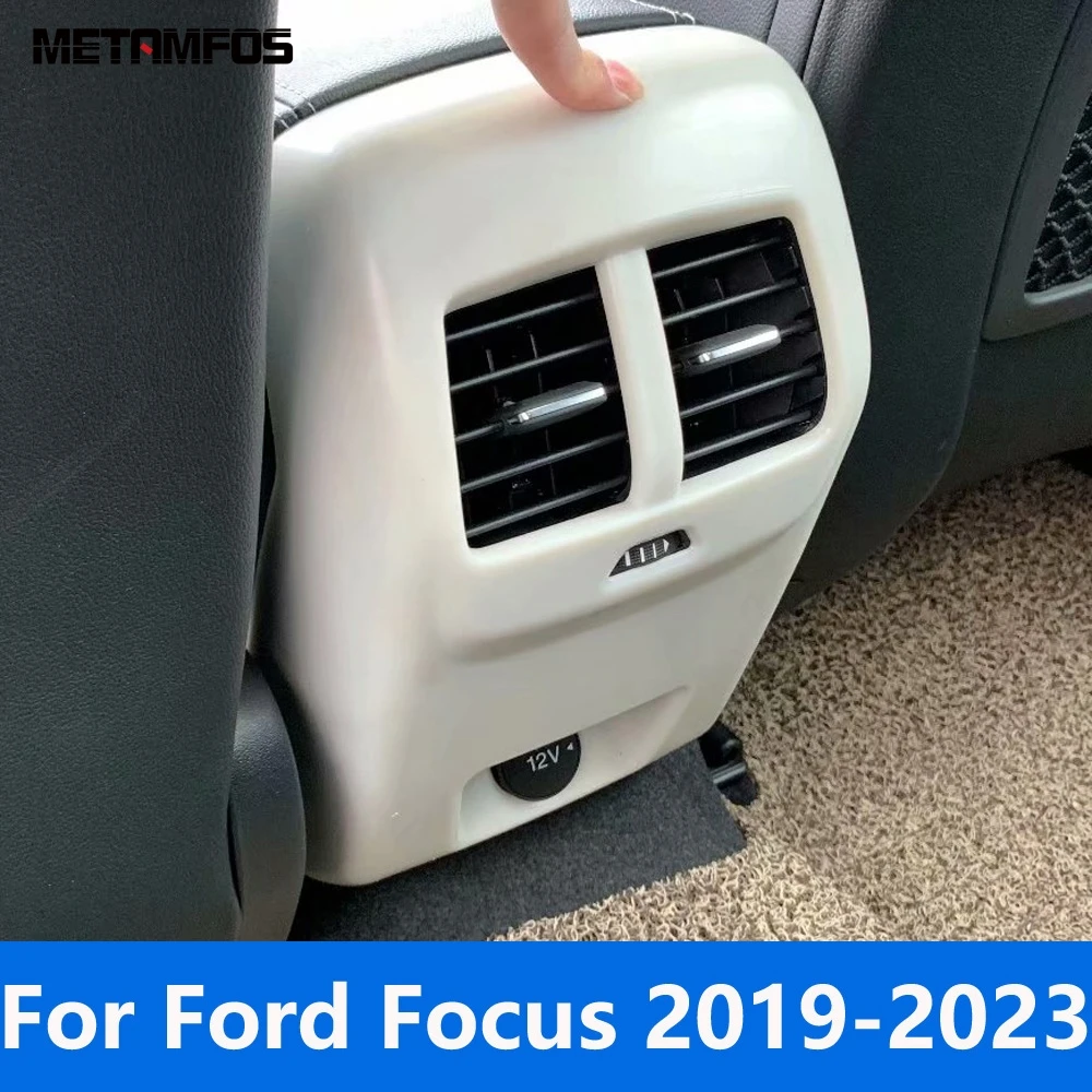 

Подлокотник из углеродного волокна для Ford Focus 2019 2020 2021 2022 2023, задняя крышка выпускного отверстия вентиляционного отверстия, отделка, рамка, аксессуары, Стайлинг автомобиля