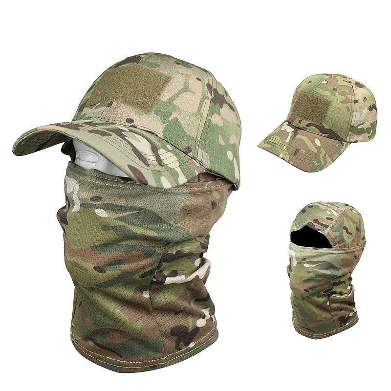 Casquette tactique pêche balaclava intégré - Masque visage été snapback chasse camouflage