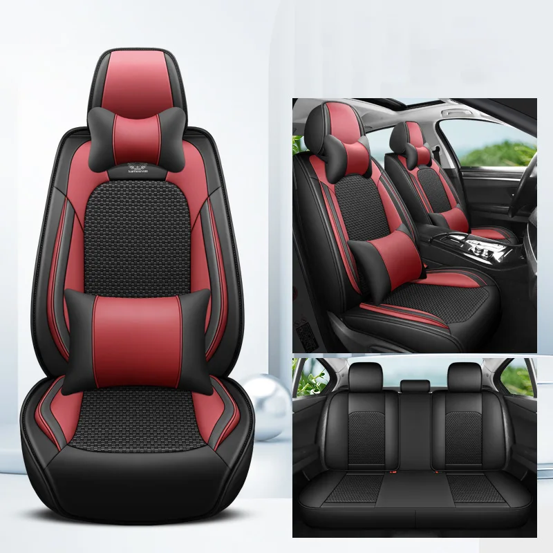 thumbnail image 1 of Juego completo de fundas de asiento de coche de seda de hielo para Toyota Yaris Mitsubishi Asx Opel Astra H Mercedes W124 Kia Sportage Audi A3 8L Accesorios, 1 of 5