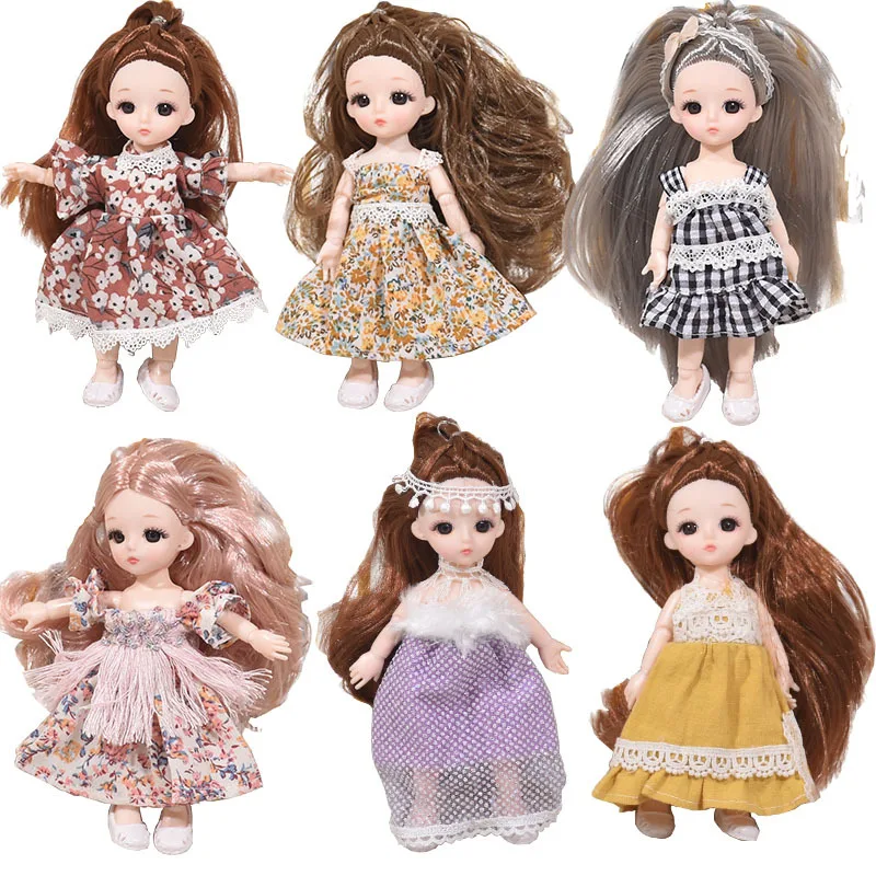 

16cm Bjd Doll with Clothes Shoes Random Head Princess Baby Dress Up Fashion Dolls Toys for Girls Kids Gift 1/12 Free Shipping