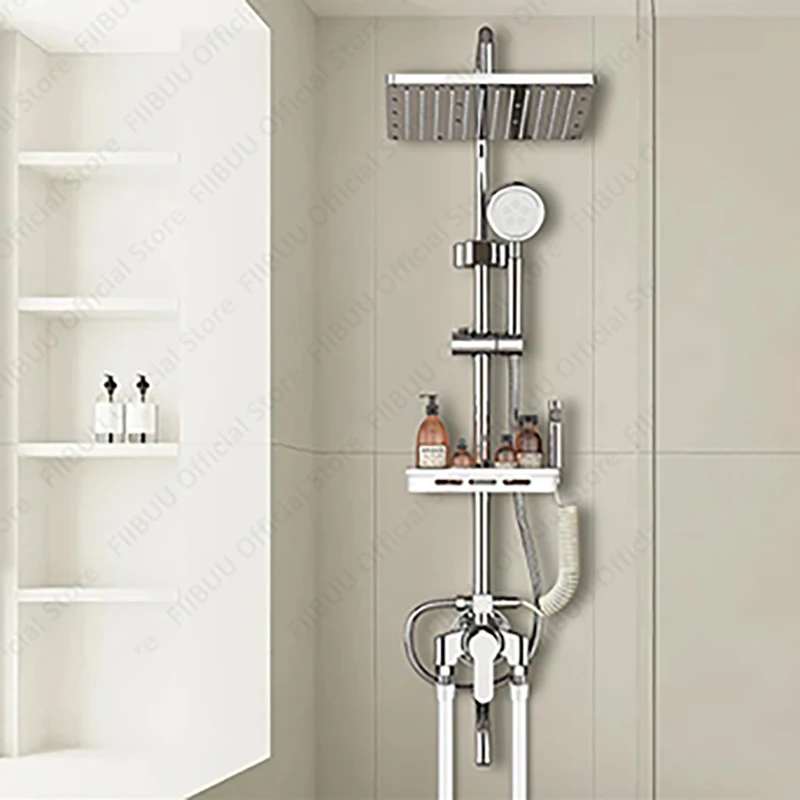 Rain Shower System น้ําตกหัวฝักบัวเซอร์ราวด์ Combo มือถือสเปรย์น้ําชุดฝักบัวปรับอุปกรณ์ห้องน้ํา 1