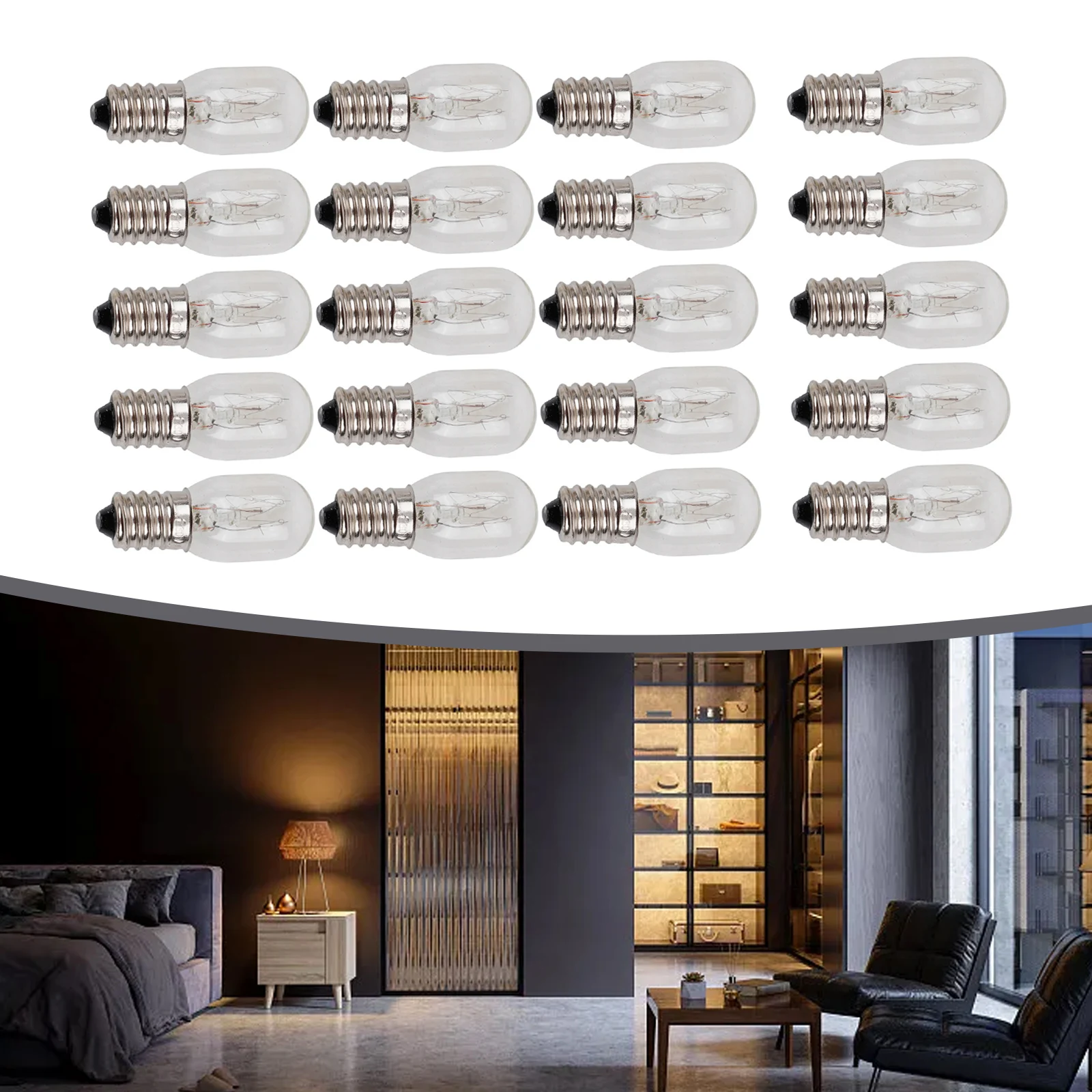 Incandescent Bulb 20PCS E14 15W Edison Light Bulb AC220V-240V Retro Ampoule Vintage Incandescent Bulb Edison Lamp Filament Light Decor