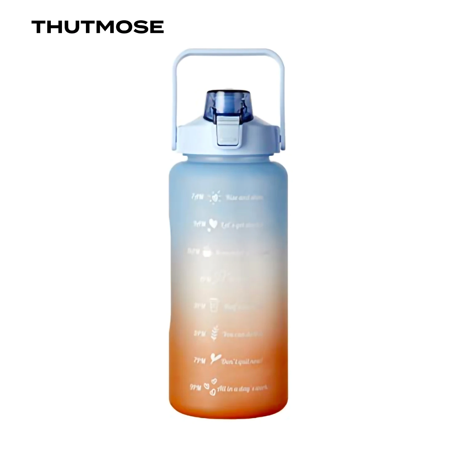 2L Motivational Water Jug with Straw and Time Marker