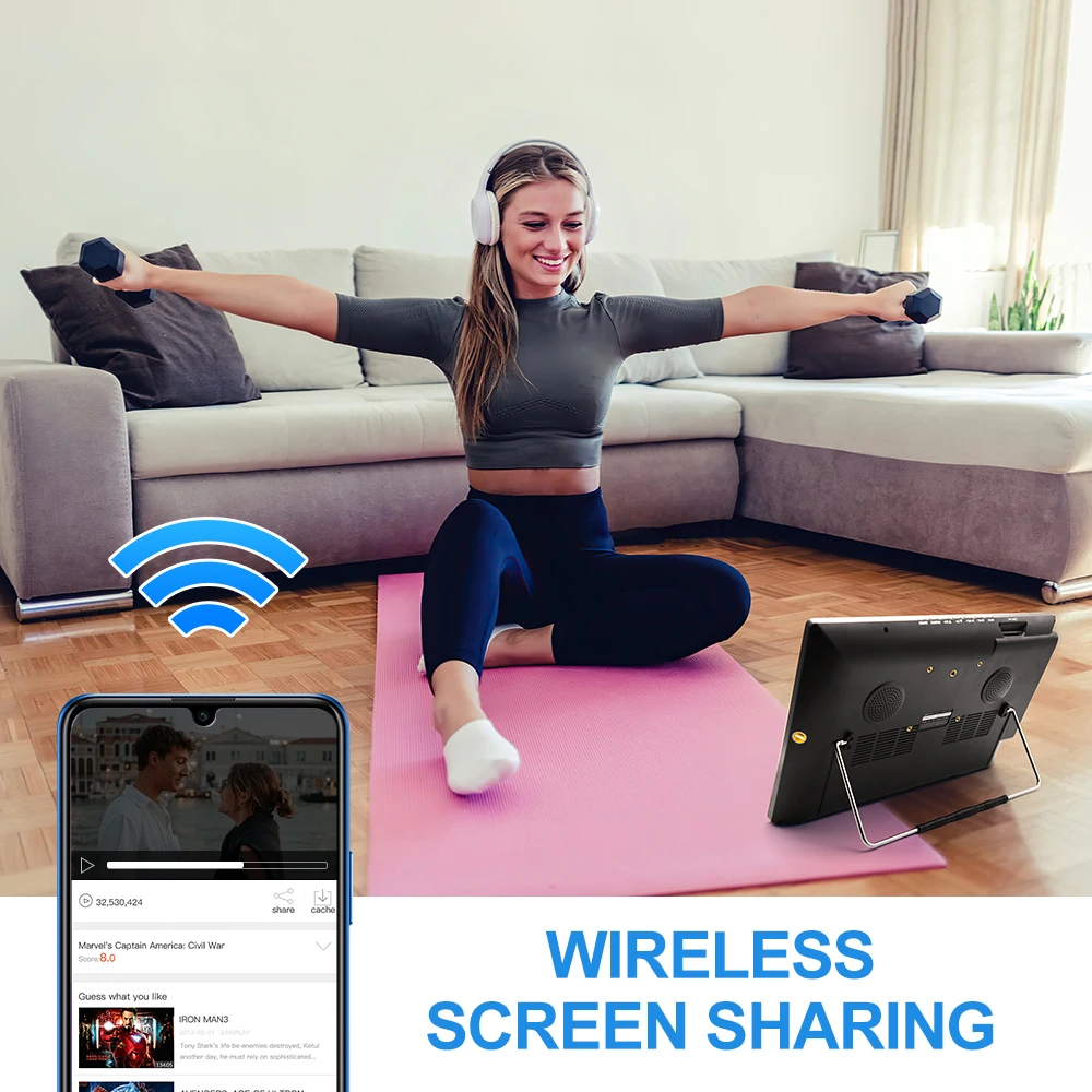 Sf56d8a7b67c1402a84a5b791ee333c30A 14" inches Portable Digital TV, DVB-T2, ATSC, ISDB, Digital Analog Car Television Player, Wireless Screen Share Miracast HDMI Video Player Mallzona