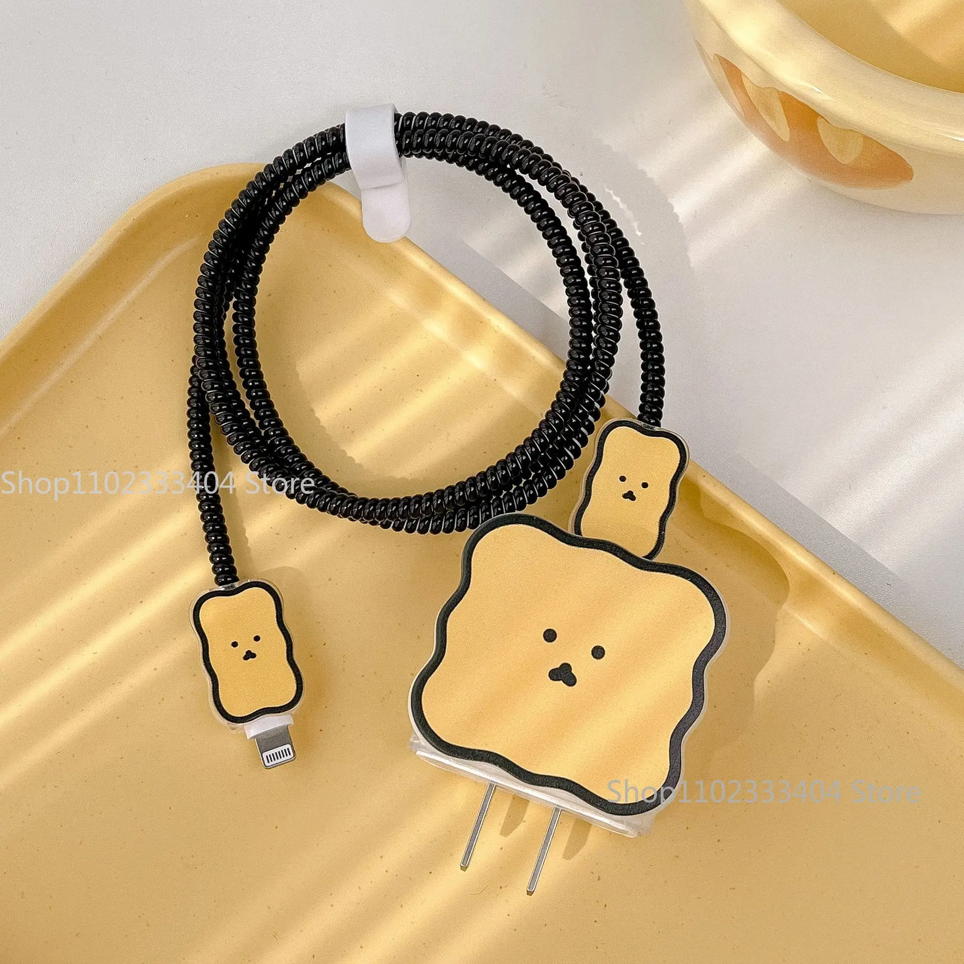 Cartoon Cute Charger Head Data Cable Line Cover Protettiva Per Iphone 13 12 Iphone 14 Pro Max 18/20W Usb-C Soft Winding Rope