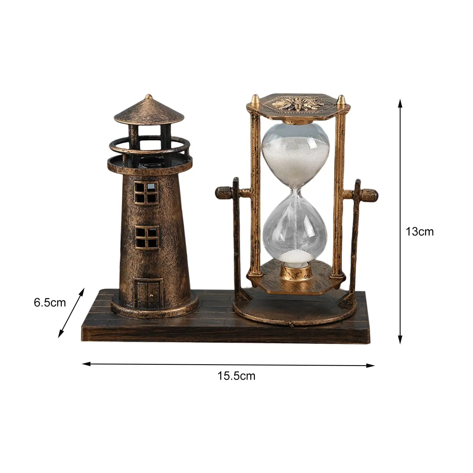 Decoração de ampulheta de farol, enfeite de mesa, escultura, torre de vigia para mesa, escritório, presente de inauguração