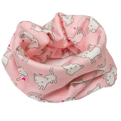2024 Children's Cotton Fashion O-Ring Scarf (Pink love cat)