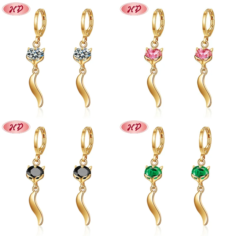 Boucles D'oreilles Puces 8MM - Cristal CZ Rond - Plaqué Or 18 Carats - Homme/Femme - Bijouxia