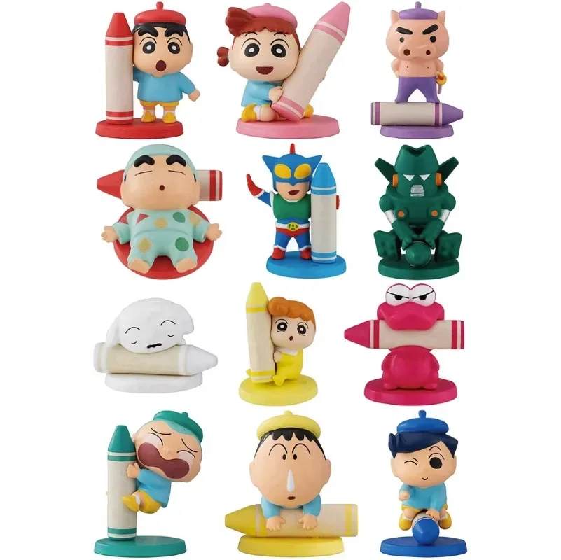 

BANDAI Japan Crayon Shin-chan Anime Figure Graffiti Painter Cute Kawaii Gashapon Capsule Toys Figurine Miniature Model