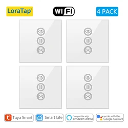 Smart WiFi Curtain & Blind Motor with Voice Control Integration (White 4 PACK)
