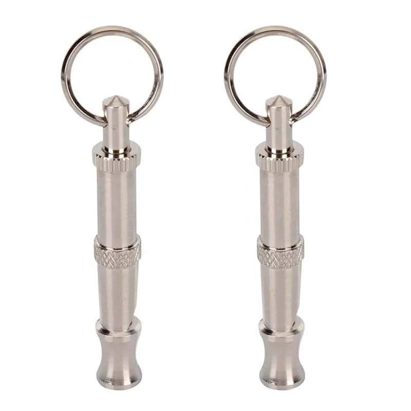 Training Puppy Pet Dog Whistle Two-tone Ultrasonic Flute Stop Barking Ultrasonic Sound Repeller Cat Keychain 1PC dog whistle