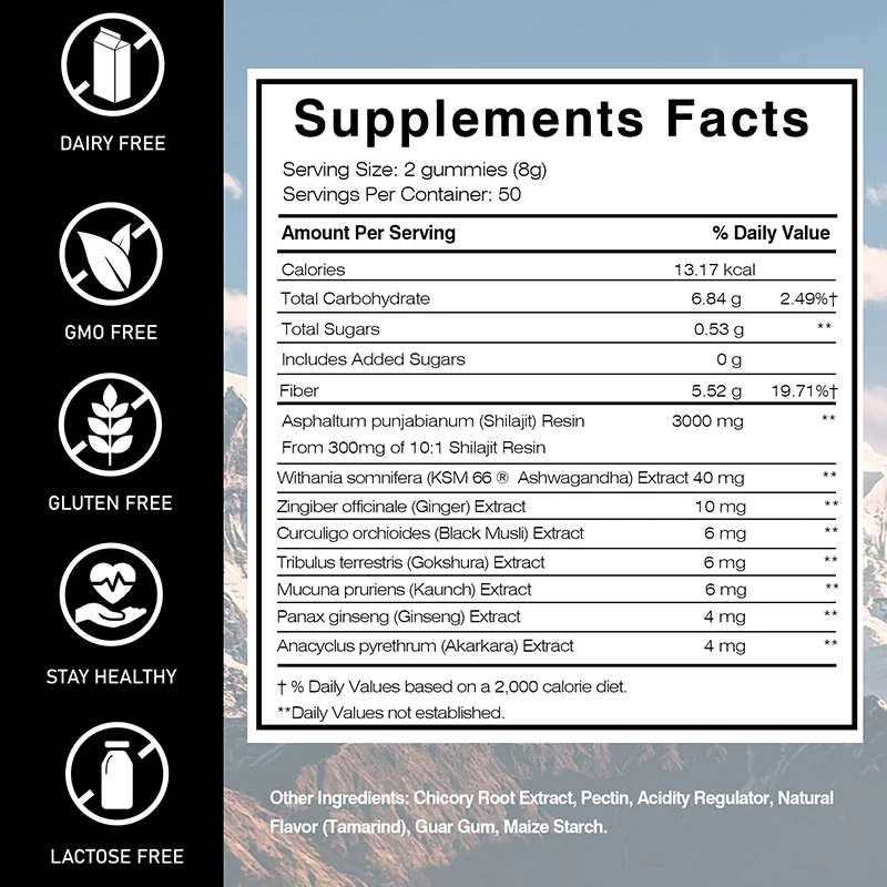 Shilajit Gold Gummies For Bones Joints Energy Endurance Muscle Recovery