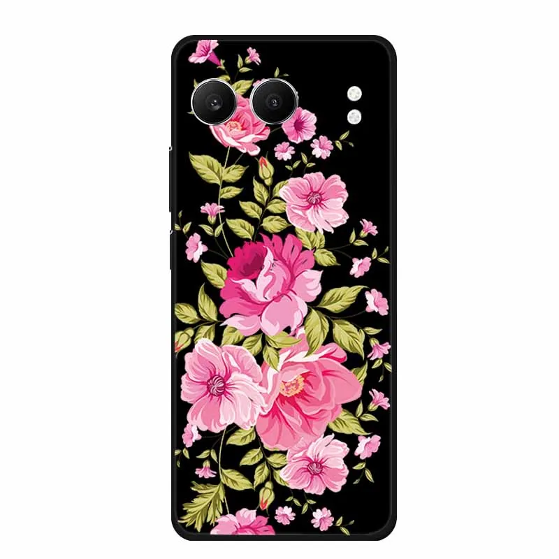 Cute Cartoon Cat Black Silicone Soft Back Cover Case