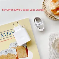 80W Supervooc 2.0 Fast Charger EU Plug For OPPO Reno 12 11 10 9 8 6 Pro Find X5/X3/X2 Pro  Ace2 X20 R17 Realme GT Fast Charger