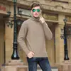 100% Male Mink Cashmere Sweater Solid Color Turtleneck Thick Autumn And Winter Loose Large Size Turtleneck Wool Bottoming Shirt 6