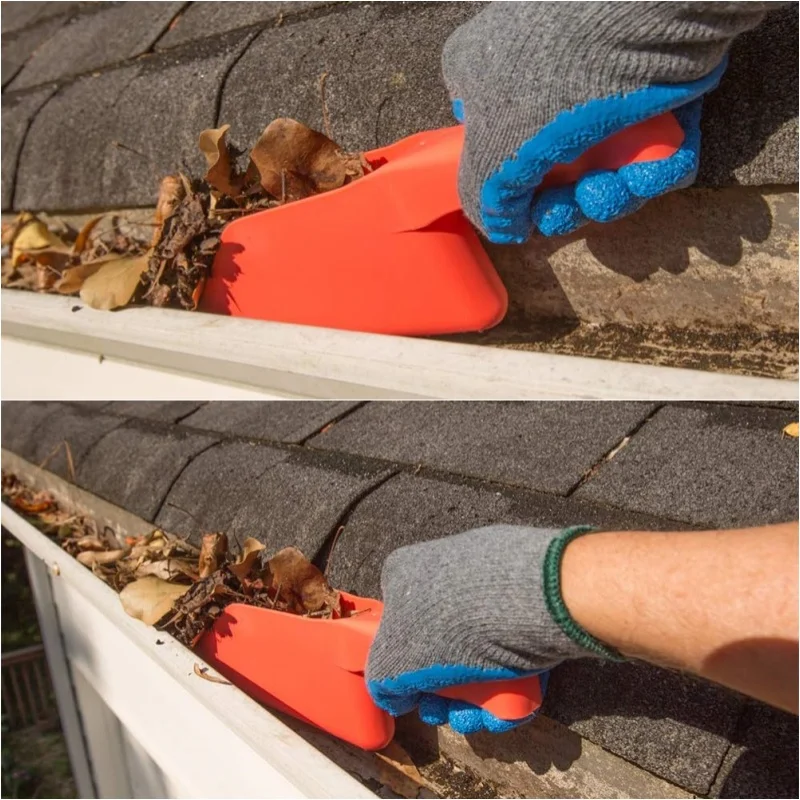 Getter Gutter Scoop Roof Trowels Garden Orchard Leaf Gutter Cleaning Shovel Tool Dirt Debris Remove Tool Large Capacity Spade 2