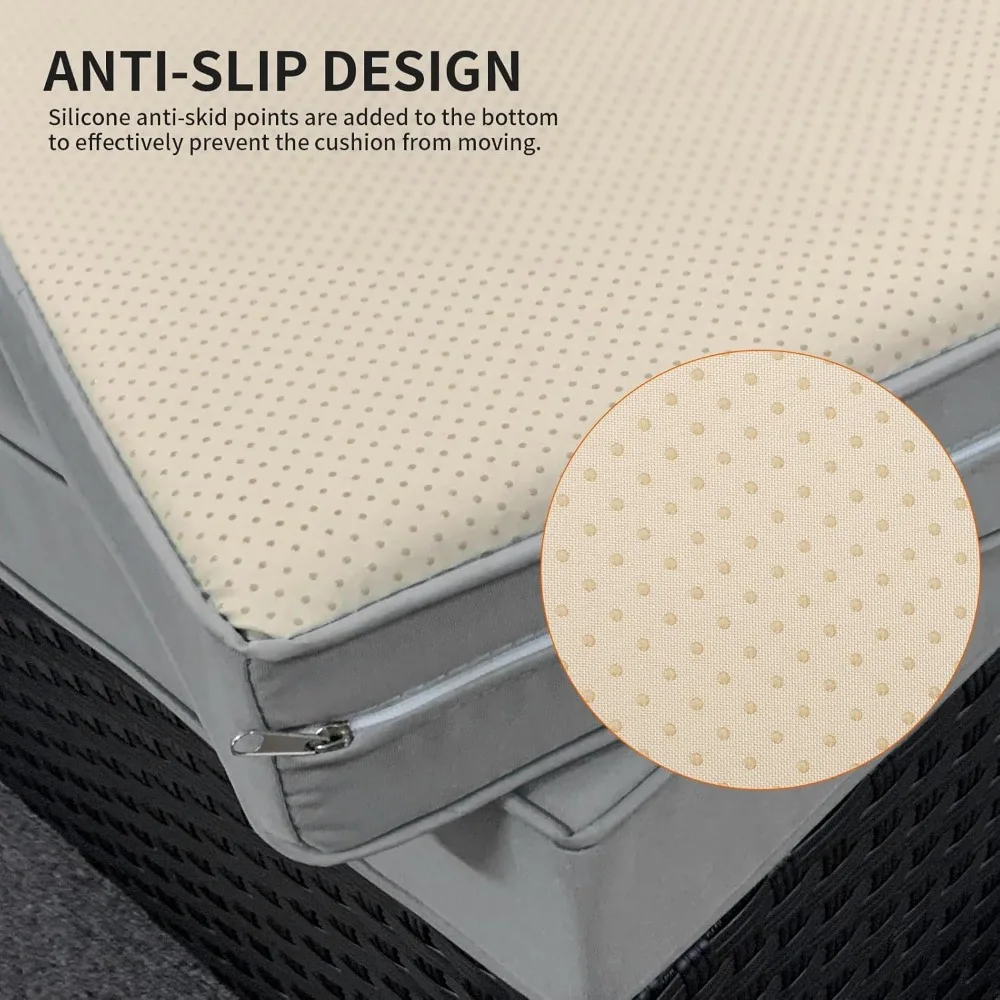 Outdoor Cushion Covers for Patio Furniture 7 Piece Set, Replacement Cushion Slipcovers Fits 6 Seater Outdoor Couch Rattan 5