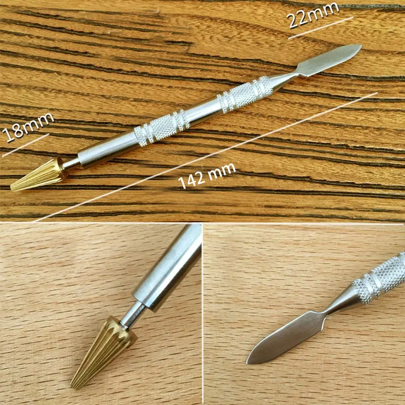 DIY 스테인레스 스틸 핸드 가죽 엣지 오일 펜, 스테인레스 스틸 듀얼 헤드 접..