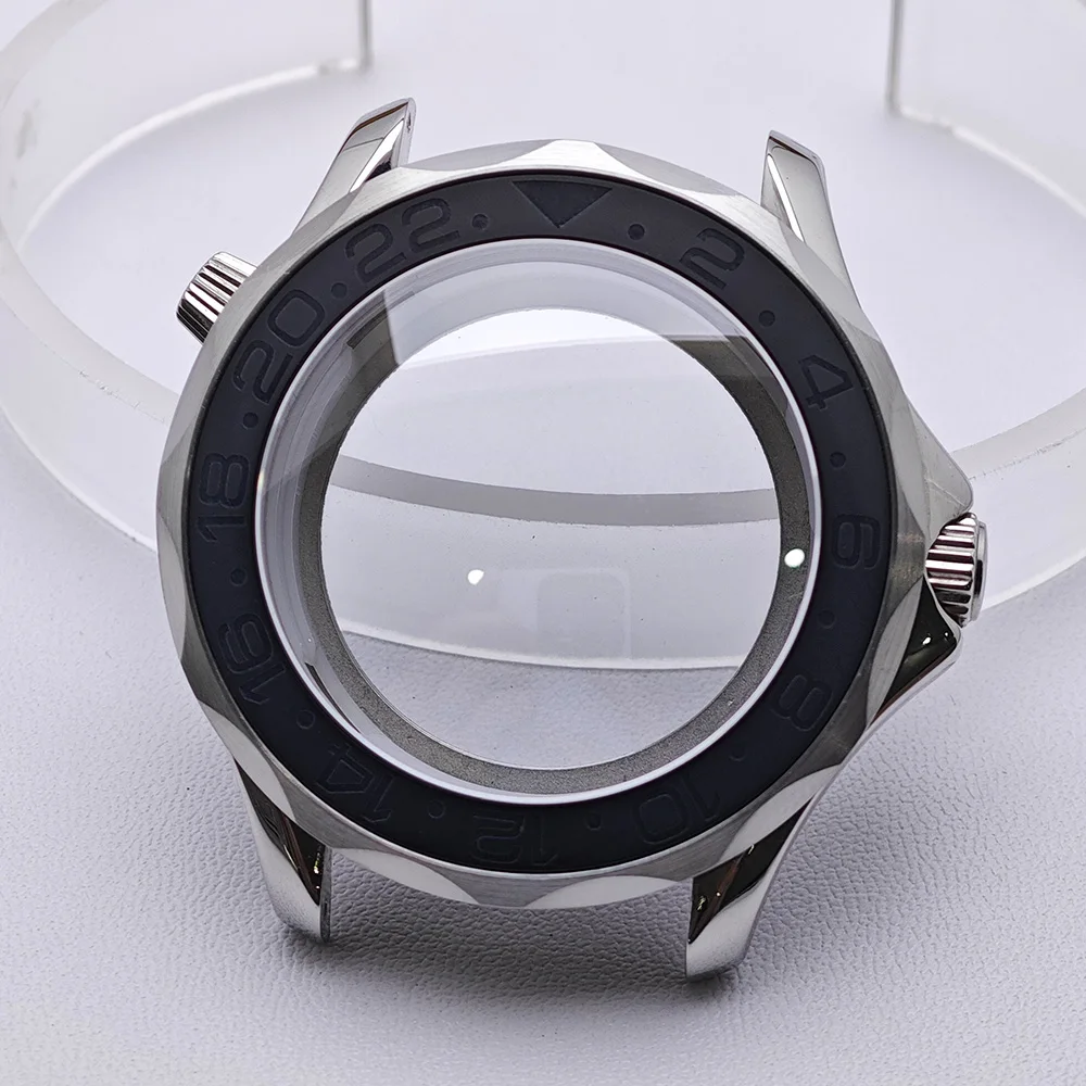 High-Quality Silver Diving Watch Case for Men with Automatic Movement