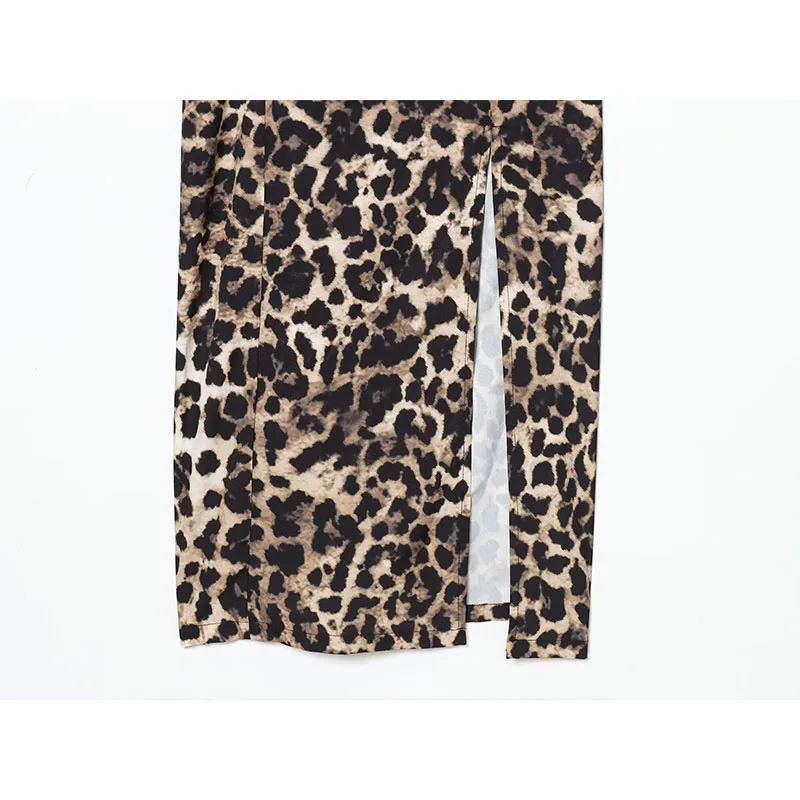 Women Sexy Lace Dress Vintage Leopard Print Long Dresses for Women 2025 New Chic Backless Nightclub Party Dresses ﻿