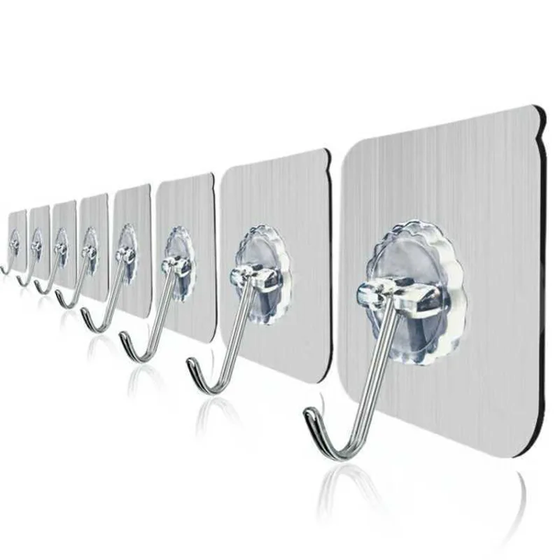Hook Toilet Non-perforated Transparent Hook Non-marking Transparent Thickened Coat Strong