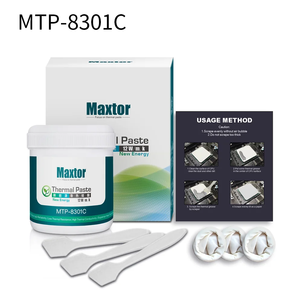 Maxtor MTP-8301c CPU GPU PS4 냉각 팬용 열 페이스트 300g 컴퓨터 MCU 방열판 열 전도성 그리스 섀시 라디에이터