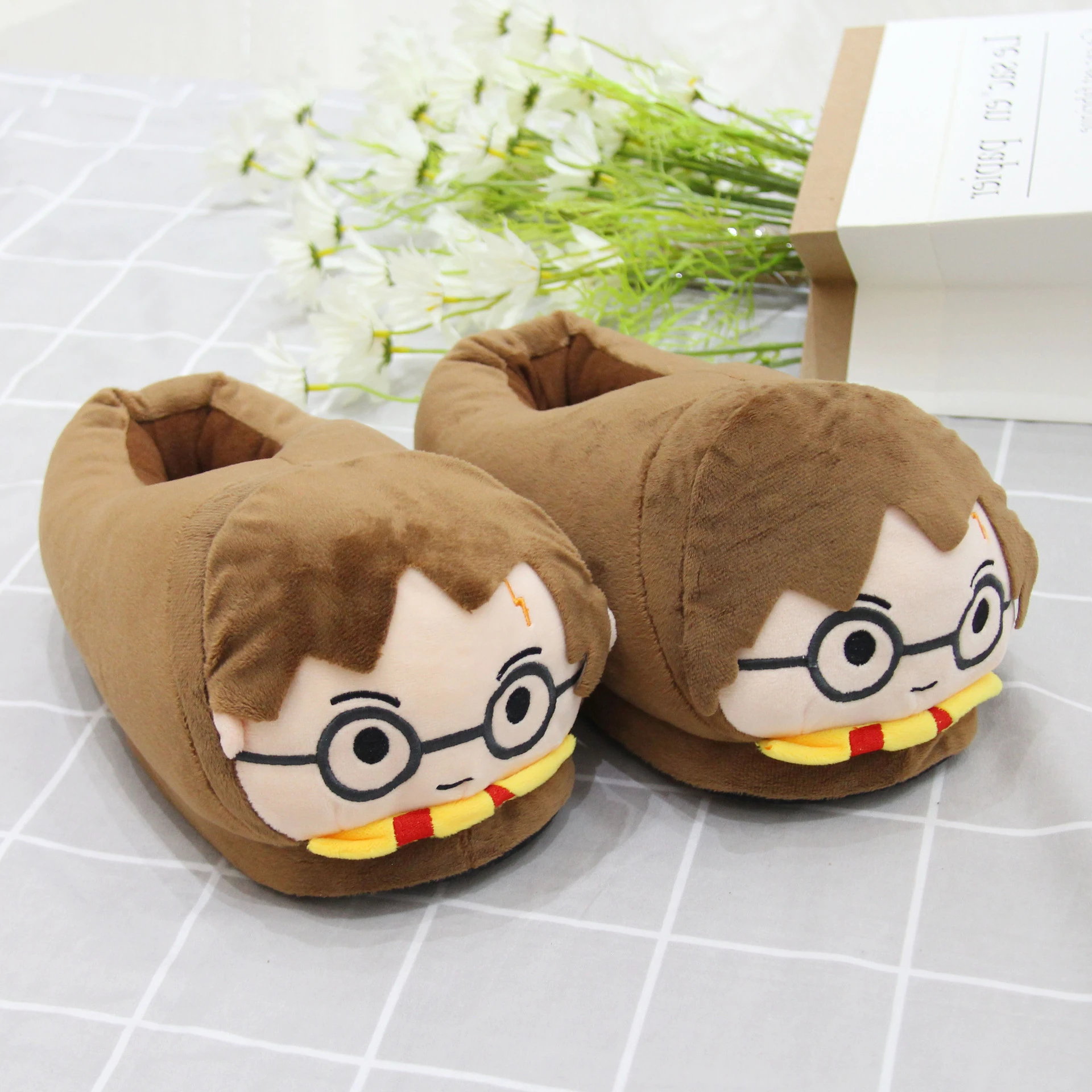 أحذية هاريس القطنية، شباشب قطيفة شتوية سميكة ومضاد...