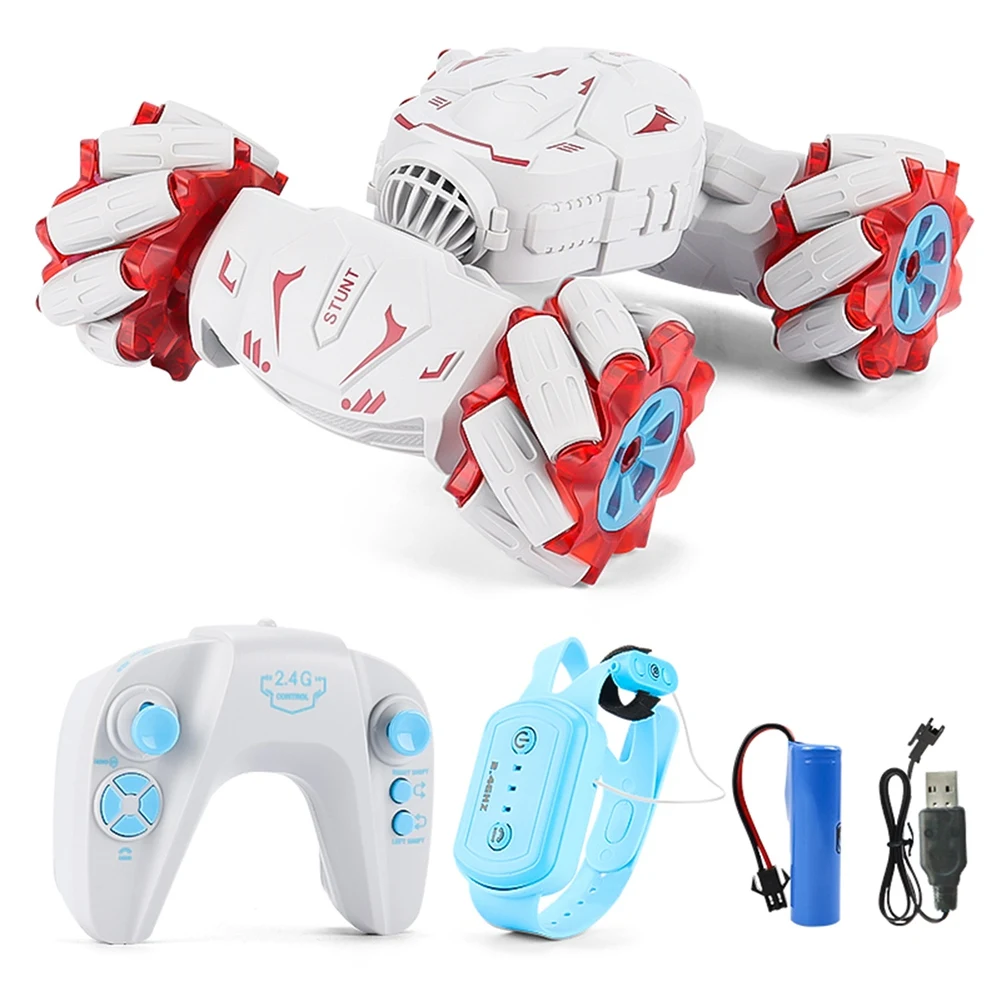 Rc Stunt Car Telecomando Orologio Sensore Gesto Giocattolo Elettrico Rc Drift Car Rotazione Regalo Per Bambini Ragazzi Compleanno-Rosso