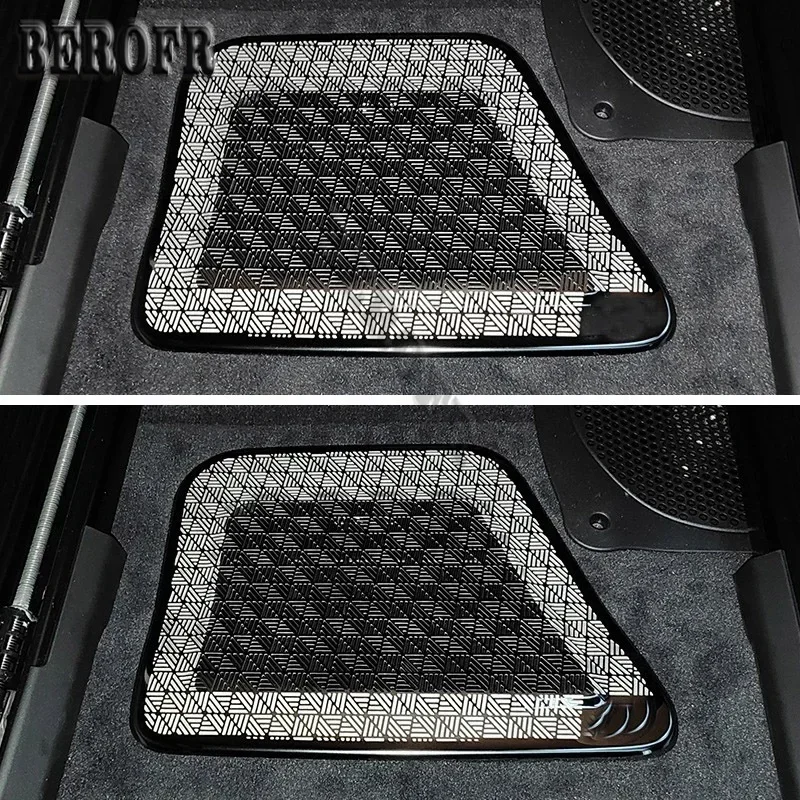 Black titanium 2-piece set Air Outlet Mask Under Seat Vent Protection Cover For BMW 7 series G70 i7-M